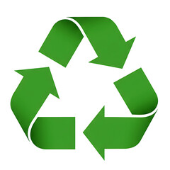 Obraz premium Recycling symbol green arrows abstract background environmental protection isolated on transparent cutout background, cut out, png