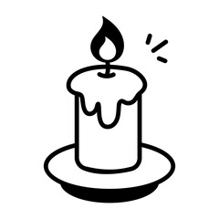 A sketchy style icon representing candle
