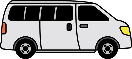 isolate illustration of a white van