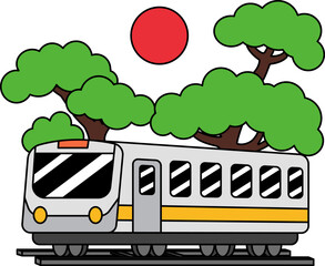 isolate illustration of A cartoon train