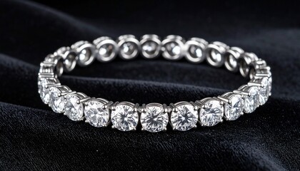 Elegant Diamond Bracelet Displayed Against a Luxurious Black Velvet Background