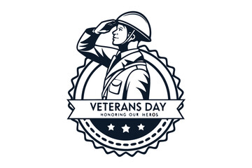 Vintage Veterans Day emblem honoring our heroes.