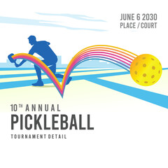 Great editable vector illustration of pickleball player with graphic movement as accent best for your digital design and print	