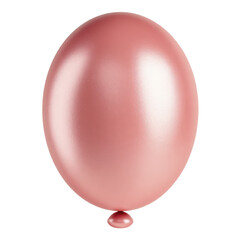 A Single Smooth Round Pink Balloon With A Metallic Sheen Floats Against A Pure Transparent Background
