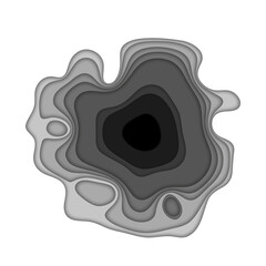 Paper cut out effect illustration with black colour and square background