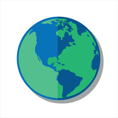 This is a digital illustration of the planet Earth from a front view. 