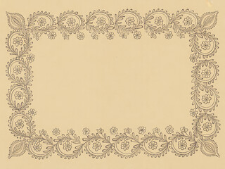 Hand-Drawn Bengali Alpana on Paper Background