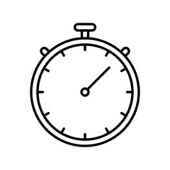 Stopwatch line style isolated icon on white background. vector illustration
