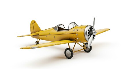 Vintage yellow airplane, slightly weathered