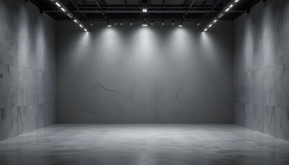 Empty Gray Studio Room Background – Minimalist Design for Product Display and Advertising Banners