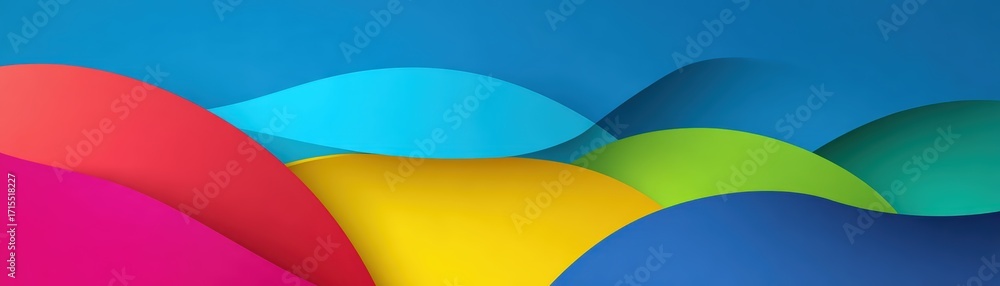Poster vibrant abstract waves with bright colors and smooth curves in a dynamic artistic design for creativ