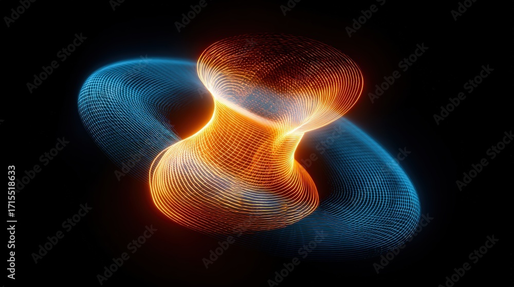 Poster abstract dynamic colorful light patterns creating a mesmerizing swirling motion in futuristic digita