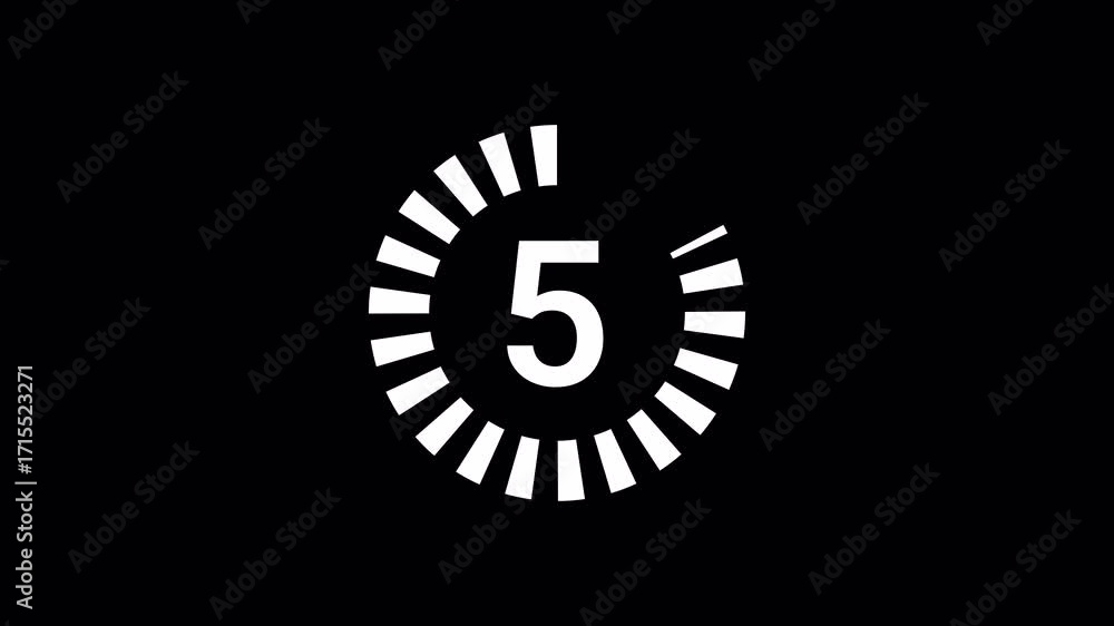 Poster 10 second countdown with circle animation – numbers 10 to 0 – 4k video loop