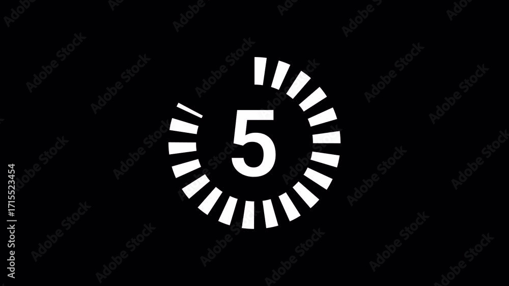 Poster countdown timer 10 second to 0 animation with circle animation– 4k loopable background