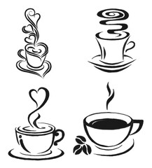  coffee drawing illustrations design for templates.	