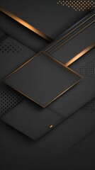 Sleek modern black and gold geometric background with textured surfaces and stylish design elements for technology or luxury themes