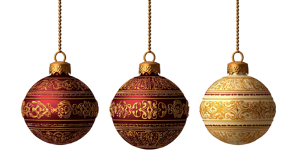 Red Gold Cream Christmas Ornaments Hanging Decorations