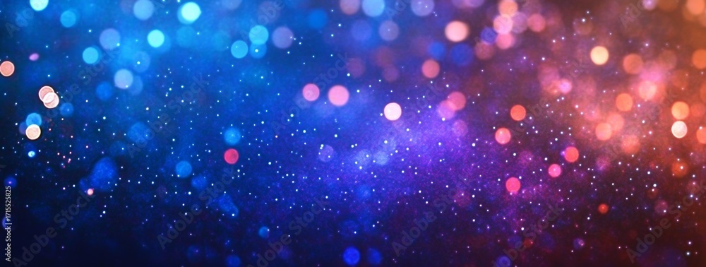 Poster abstract bokeh background with colorful glowing particles and soft light effects