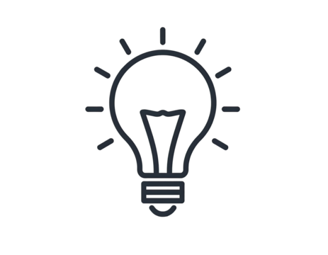 Outlined lightbulb icon, 3D effect - Powered by Adobe