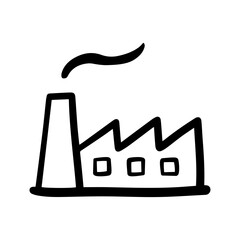 Factory doodle vector icon