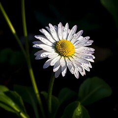 A delicate daisy in bloom, with petal edges slightly curled and soft as silk