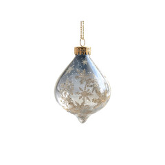 Elegant Glass Christmas Ornament with Gold Snowflake Design