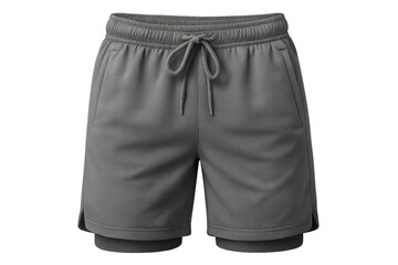 Gray athletic shorts with drawstring for sportswear training
