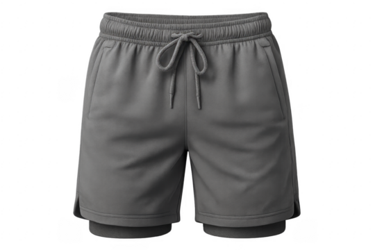 Gray athletic shorts with drawstring for sportswear training