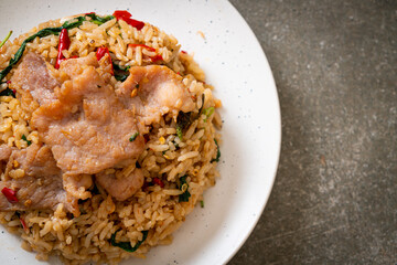 fried rice with Thai basil and pork