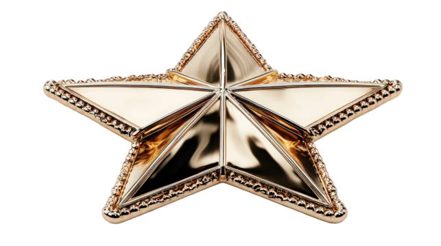 Five Pointed Gold Star 3D Render