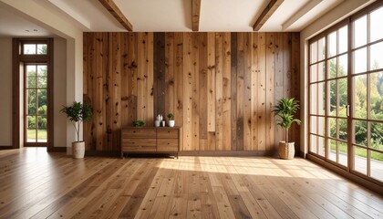 Bright and Airy Interior: Modern Home with Wood Features and Natural Light