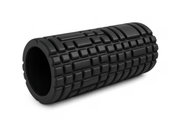 Black foam roller for fitness and muscle recovery