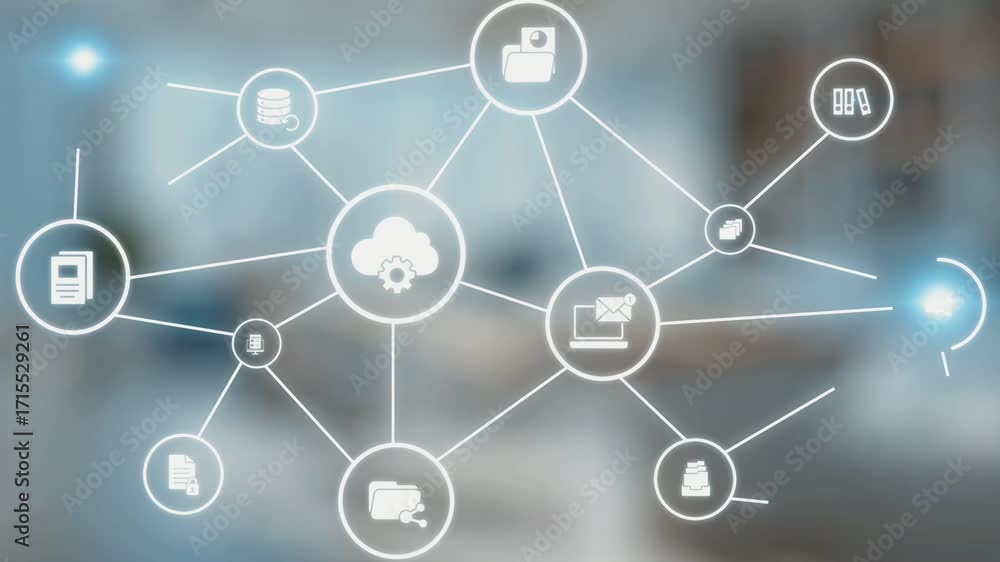 Poster concept design of managing online documents with cloud storage, digital file management, and secure 