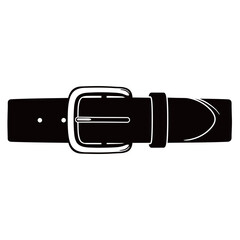 black and white silhouette of a waistband vector on a white background