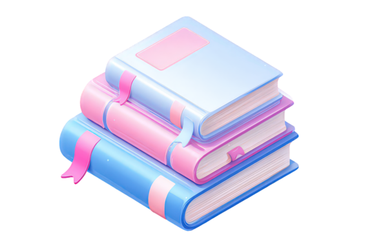 Stacked Books In Pastel Colors - Powered by Adobe