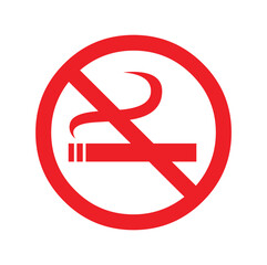 No smoking cigarette fill black and Red icon. smoking prohibition cigarette vape forbidden warning sign vector graphic isolated on transparent background