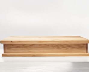Minimalist wooden platform with clean lines and natural grain texture