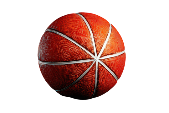 Orange and White Basketball on Black Background
