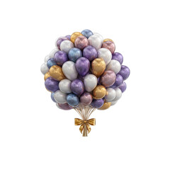 Luxurious Metallic Balloon Bouquet with Gold Bow - Celebration and Party Decor