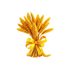 Golden Wheat Sheaf Tied with Yellow Ribbon - Harvest Bounty