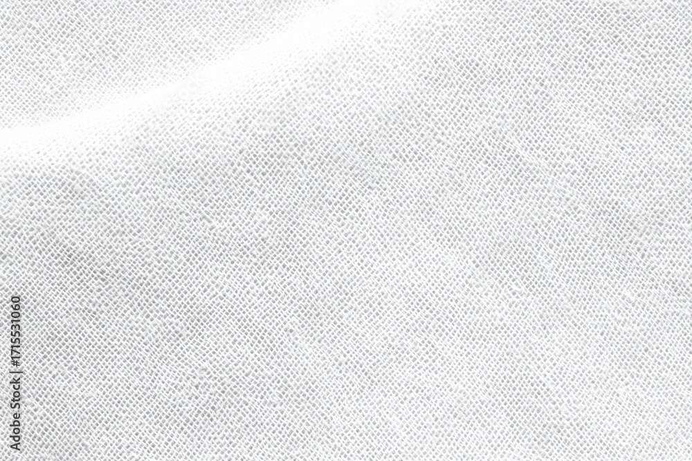 Aufkleber close-up of white textured fabric surface with subtle folds and weave pattern