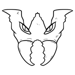 W uppercase Alphabet Character illustration hand drawn outline vector