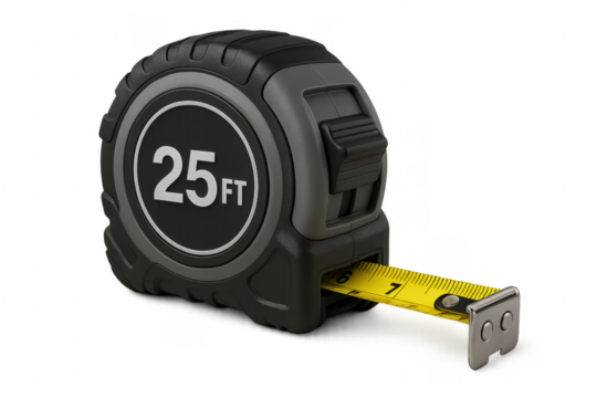 Retractable tape measure for construction measuring length - Powered by Adobe