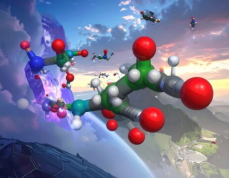 3D model of complex molecules in space