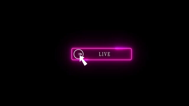 Glowing neon blue color Live white text cursor animation. design is insert button vector sign, symbol, pointing towards download.4k Motion video..