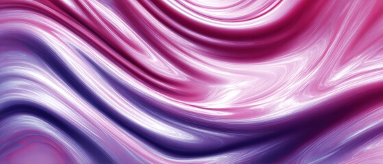 Obraz premium Fluid abstract background with flowing pink and purple silky waves creating a smooth hypnotic pattern and dynamic artistic design