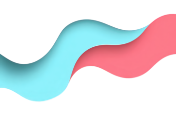 Abstract Wavy Lines In Light Blue And Pink