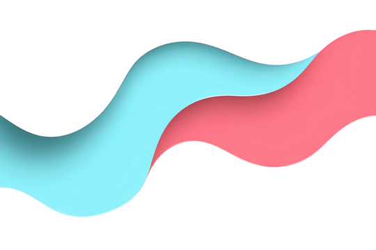 Abstract Wavy Lines In Light Blue And Pink