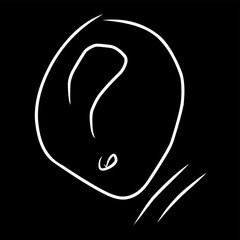 Hand-drawn white question mark inside a circle on a black background, symbolizing doubt, curiosity, help, and inquiry. Great for support, FAQ, ideas, and design projects.
