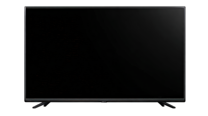 Black Flat Screen Television on White Background